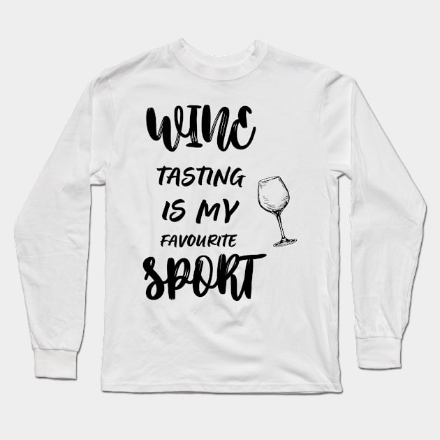 Wine tasting is my favorite sport funny Long Sleeve T-Shirt by ELMAARIF